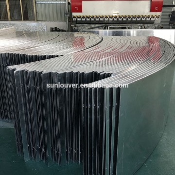 Aluminum exterior curved curtain wall panel as custom made facade