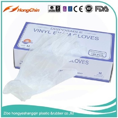 gants de confort en vinyle aux poignets perlés certifiés CE ISO