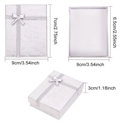 Customized Silver Necklace Ring Stud Jewelry Box