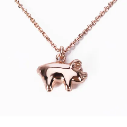 Red Heart Gold Filled Butterfly Jewelry with Pink Doll Animal Pendant Necklace