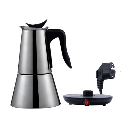 High Quality China Stainless Steel Mocha Pot Coffee Maker Electric Espresso Coffee Pot