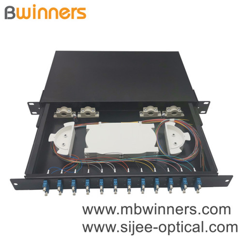 แผงแพทช์กล่องเลิกจ้างไฟเบอร์ LC 1U 24 แกน