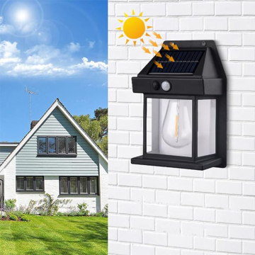 IP65 Waterproof Wireless Dusk to Dawn Motion Sensor LED Sconce Wall Lamp with Solar Interaction