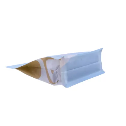 White Flat Bottom Bag For Coffee Bean Packaging