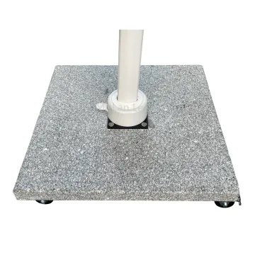 90KG Square Patio Umbrella Base with Granite Holder and Locking Wheels for Outdoor Cantilever Umbrellas