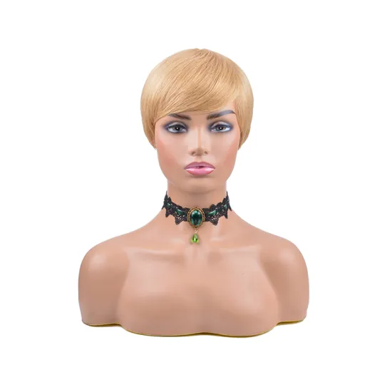 Cheap Machine Made None Pixie Cut Wigs For Women Peruvian Human Hair Lace Short Wigs