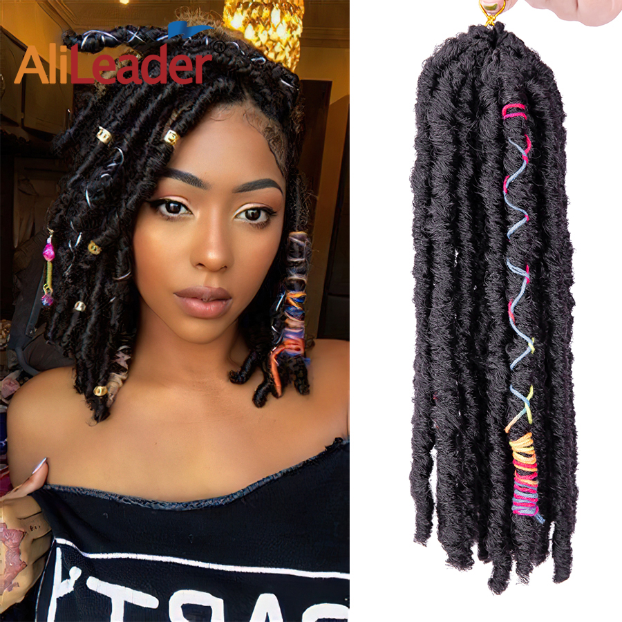 Dreadlocks rectos Jumbo Faux Locs con línea de color