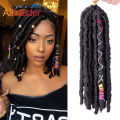 Rambut Gimbal Faux Locs Jumbo Lurus Dengan Garis Warna