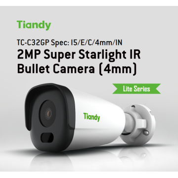 Câmera Bala IR Super Starlight 2MP Tiandy TC-C32GPIN