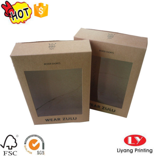 Caja de embalaje de ropa interior de papel Kraft con ventana