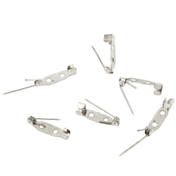 2cm Nickel Safety Pins with 20mm Silver Badge Metal Clip