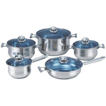 High Quality 10PCS Stainless Steel Cookware Set