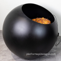 Round Freestanding Movable LED Electric Fireplace with Carbon Heaters