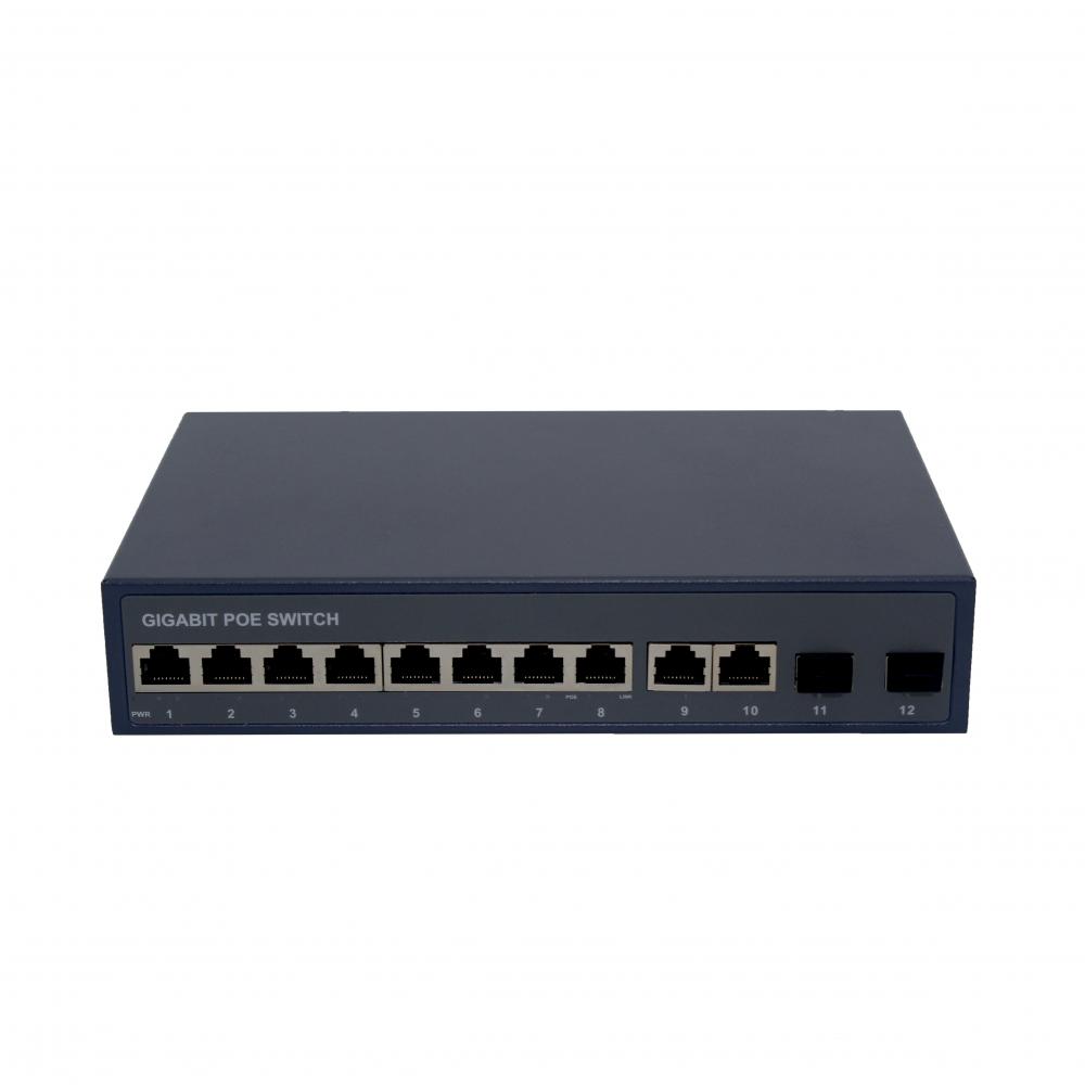 Poe Switch 8 bağlantı noktası 2 RJ45 2 SFP