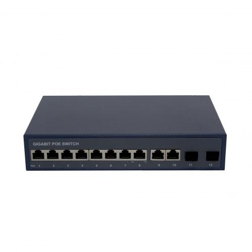 Przełącznik PoE 8 portów 2 RJ45 2 SFP