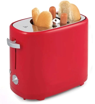 2-Slot Bread Hot Dog Toaster with Mini Tongs: Perfect for Cooking Hot Dogs and Buns