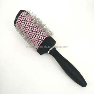 Custom Aluminum Tube Triangle Hair Brush with Rotating Logo