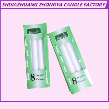 Home decoration wax bright white plain stick candle