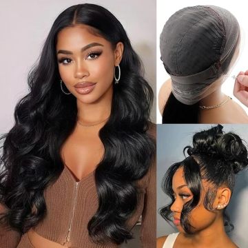 360 body wave human hair full lace wig