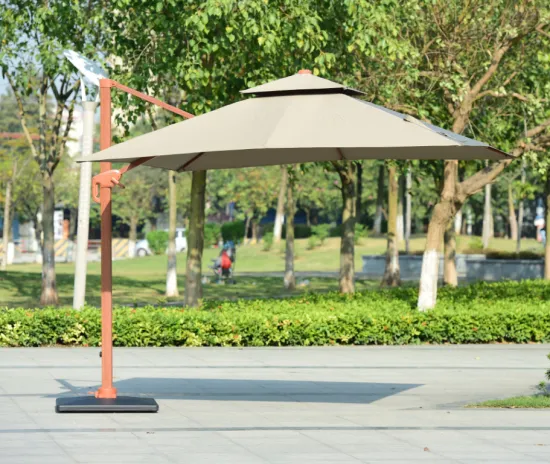 Used Patio Furniture with 3m Square Wooden Beach Umbrella