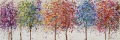 Shimmering δέντρο τοίχο τέχνης πολύχρωμα δάσος ελαιογραφία