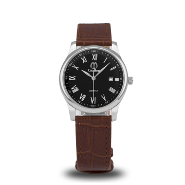 leather strap steel bands quartz men watch classic design