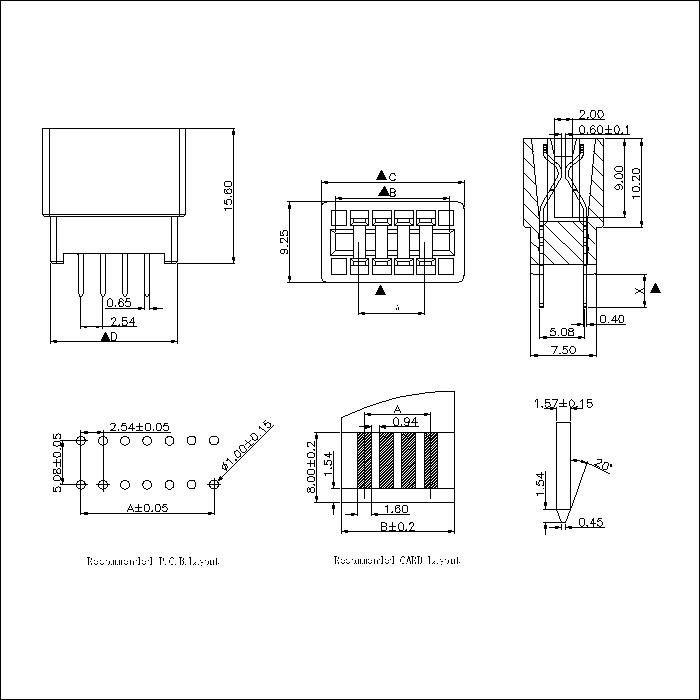 ECCS-XBBS0SB01 2.54MM Slot DIP Connectors