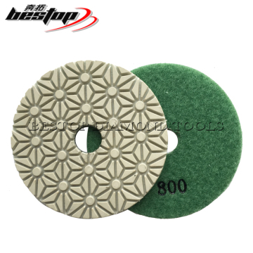 Custom OEM 4 Inch Wet Polishing Diamond Buff Pad for Quartz Stone Marble Granite Concrete Floors (Round Shape)