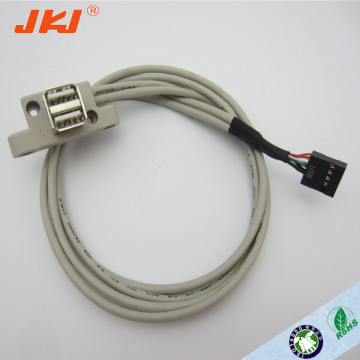USB female cable with 2 usb with ferrite core