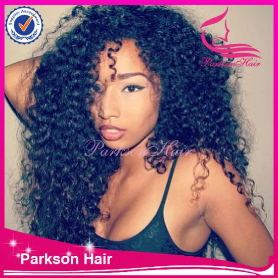 Free style 180% density top quality human hair brazilian with baby hair 8-26inch kinky curly full lace wigs