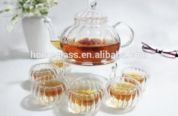 Glass Teapot 600ml + 4pcs 80ml Glass Tea Cup+1pcs heat base High Temperature Resistance Glassware Coffee Tea Cup