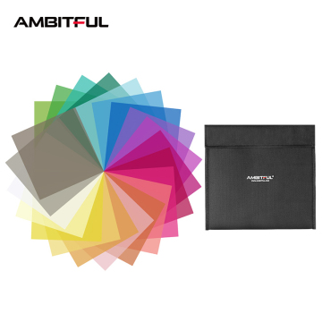 Ambityful 12 "x12" 30x30cm 22pcsカラー補正ジェルセットビデオLEDライト用のキャリングバッグ
