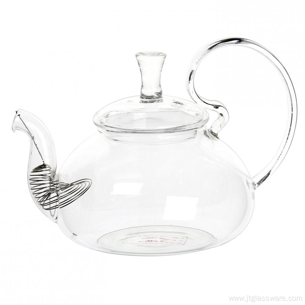 Heat resistant handmade glass tea pot in stock