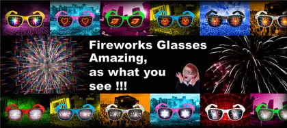 Plastic fireworks glasses