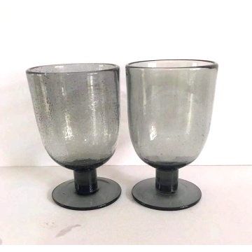 popular grey color bubble glass wine cups