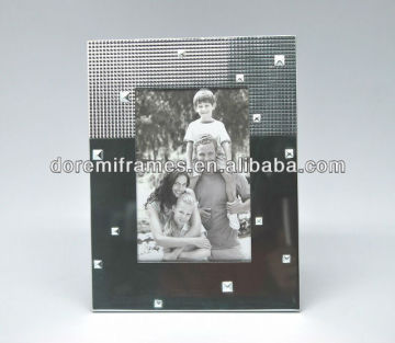 precious stone photo frame balck and white of aluminum