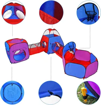 Waterproof Pop-Up Tunnel Tent for Outdoor Children's Camping - Foldable and Moisture-Proof