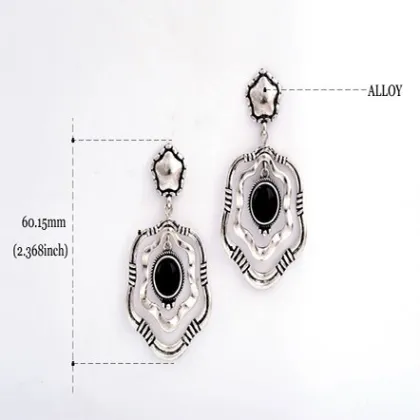 Golden and Silver Womens Initial Drop Statement Earrings