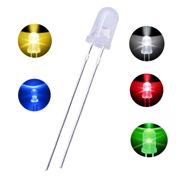 F5 5mm LED Diode - Diffused Colors: Red, Yellow, Blue, Green, White, Orange (Short/Long Pin)