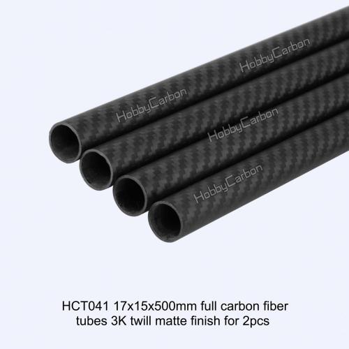 3K 22x20x500mm Tubos de fibra de carbono completo fosco