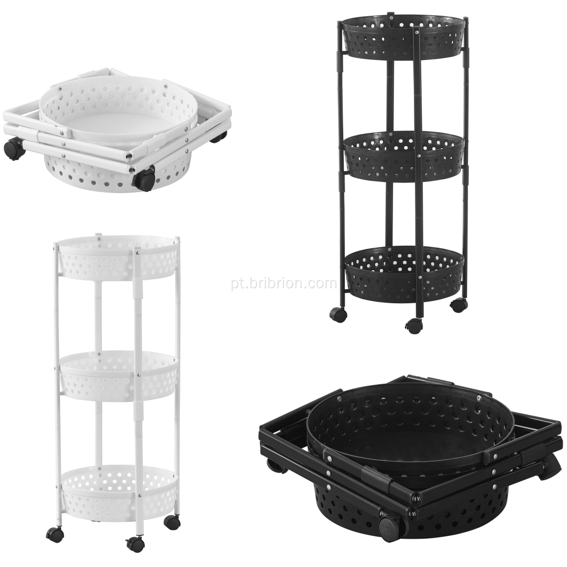 Dobrável de 3 camadas com malha de malha plástica quadro de aço