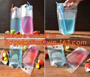 hot and cold drink clear plastic ziplock bag, drink zip lock bags, drink zipper bags, juice zipper bags, wine bags, coffee bags