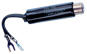 F Jack TV Connector UHF/Vhf/FM Matching Transformer Input 75 Ohm Output 300 Ohm
