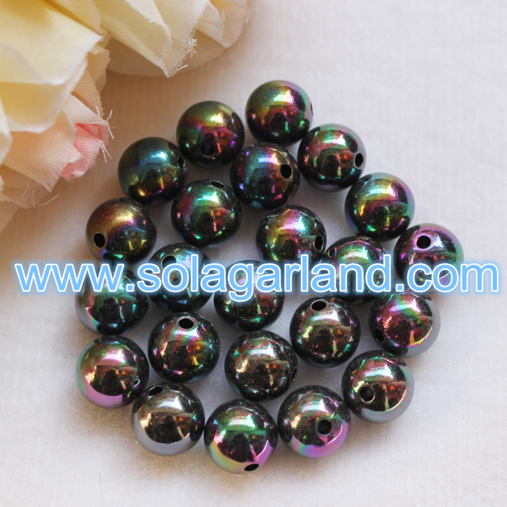 Plastic Spacer AB Gumball Beads