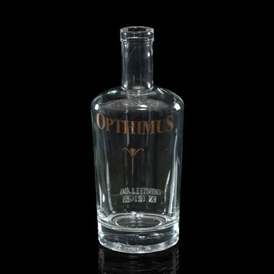 Gold labeled clear super flint glass 700ml rum bottle sizes