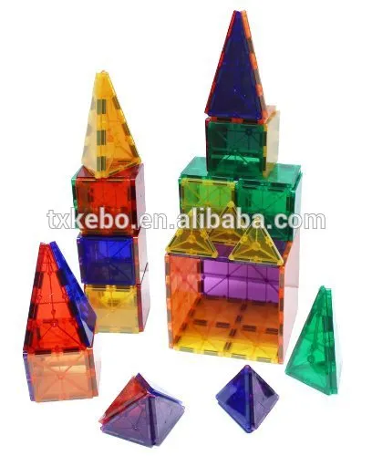 Rainbow Mags 40 piece glass color Magnetic tiles with colored magnets. THE IGLOO SET