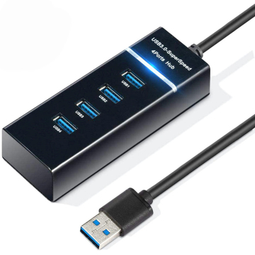 High Quality Wholesale Custom Cheap USB C Hub 7-in-1 Docking Station Splitter Adapter for Laptop and Phone with Light Bar