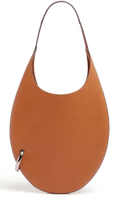 Camel Brown Oval Handle Shoulder Bag