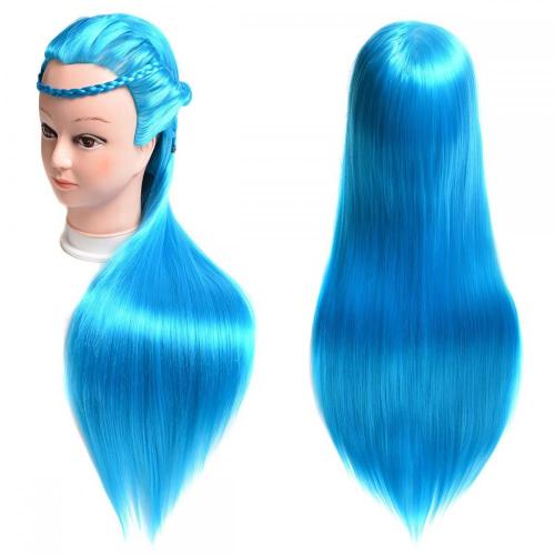 100% SYNTHETIC FIBER BLUE COLOR TRAINING MANNEQUIN HEAD