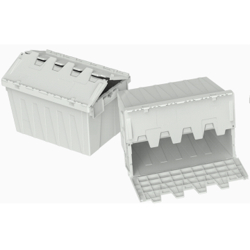 Attached Lid Nest and Stack Container Totes